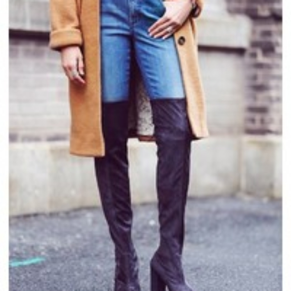 Free People Black Over the Knee Boots